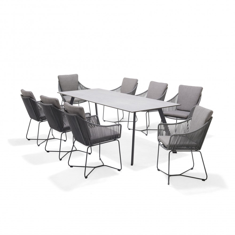 2. Opal carver easy chair, wcsh  8888, Opal rect table 220x90cm, 75h, ALU MGR, ROP WWL 4R, HPL LBL, R70263, R70254 (2a)